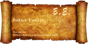 Baksa Evelin névjegykártya